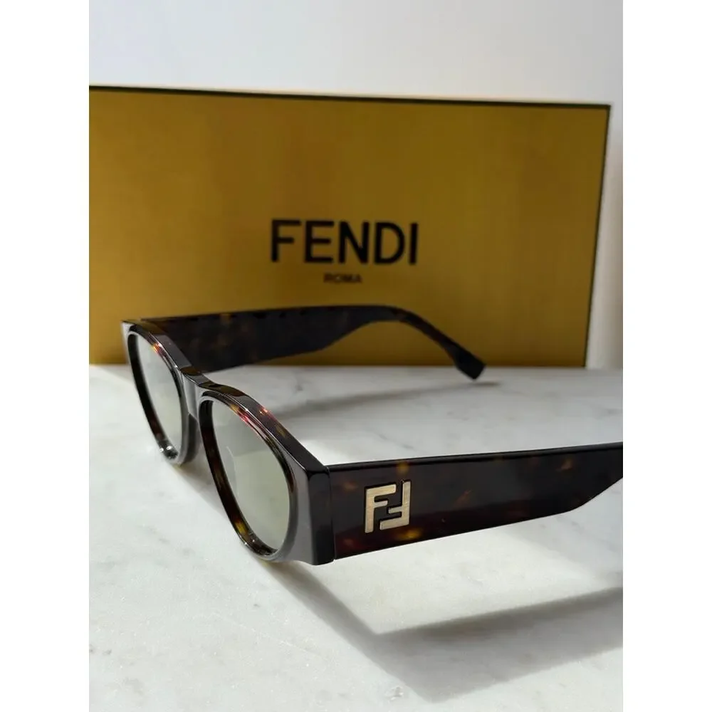 NEW Fendi FE40158I Brown Green Unisex Sunglasses - Picture 2 of 9